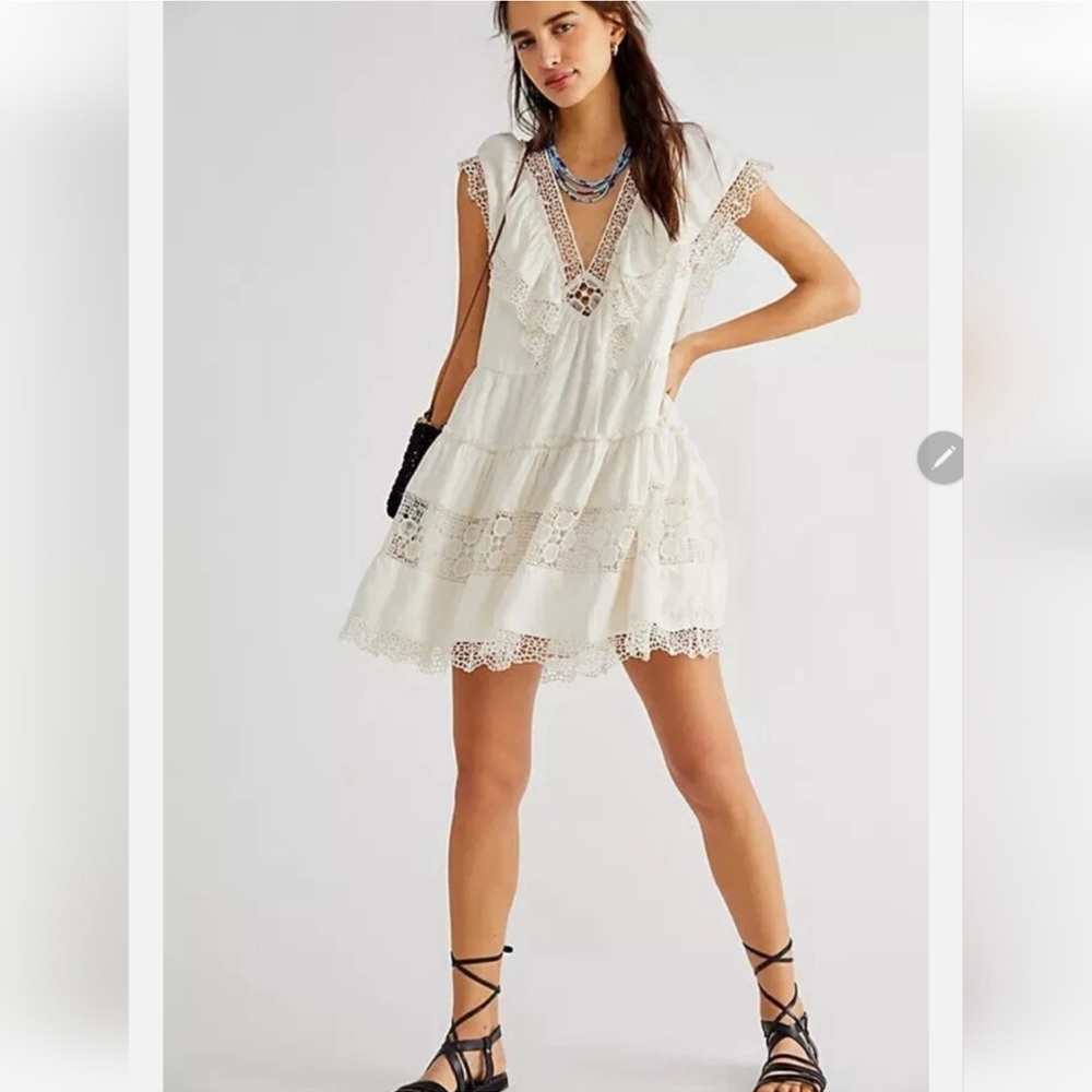 Free People Rosie Crochet Lace Mini Dress